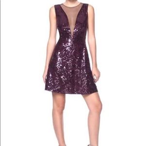BCBG Maxazria purple sparkly cocktail dress